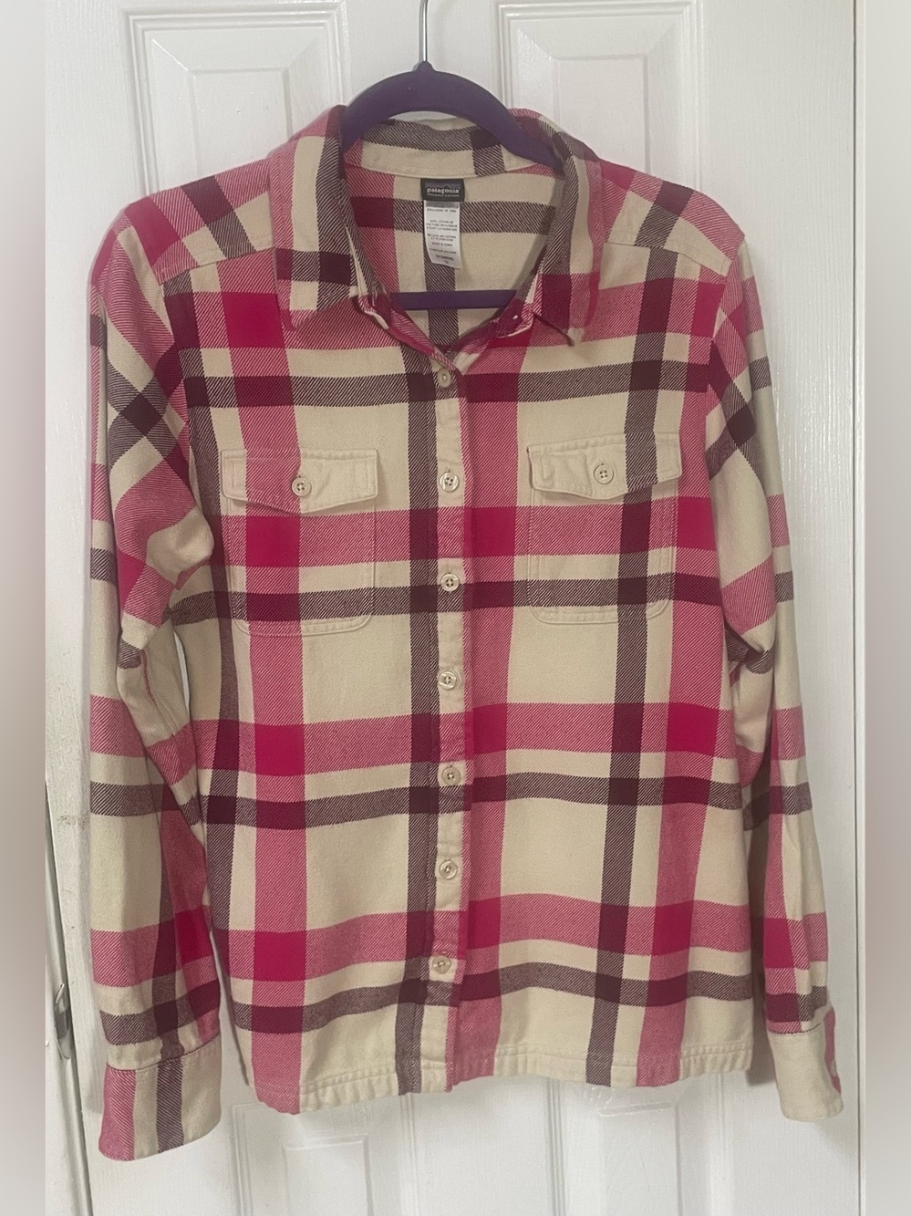 Patagonia Shirt Women's 12 Flannel Organic Cotton Outdoor Lagenlook Gorpcore - Picture 2 of 7